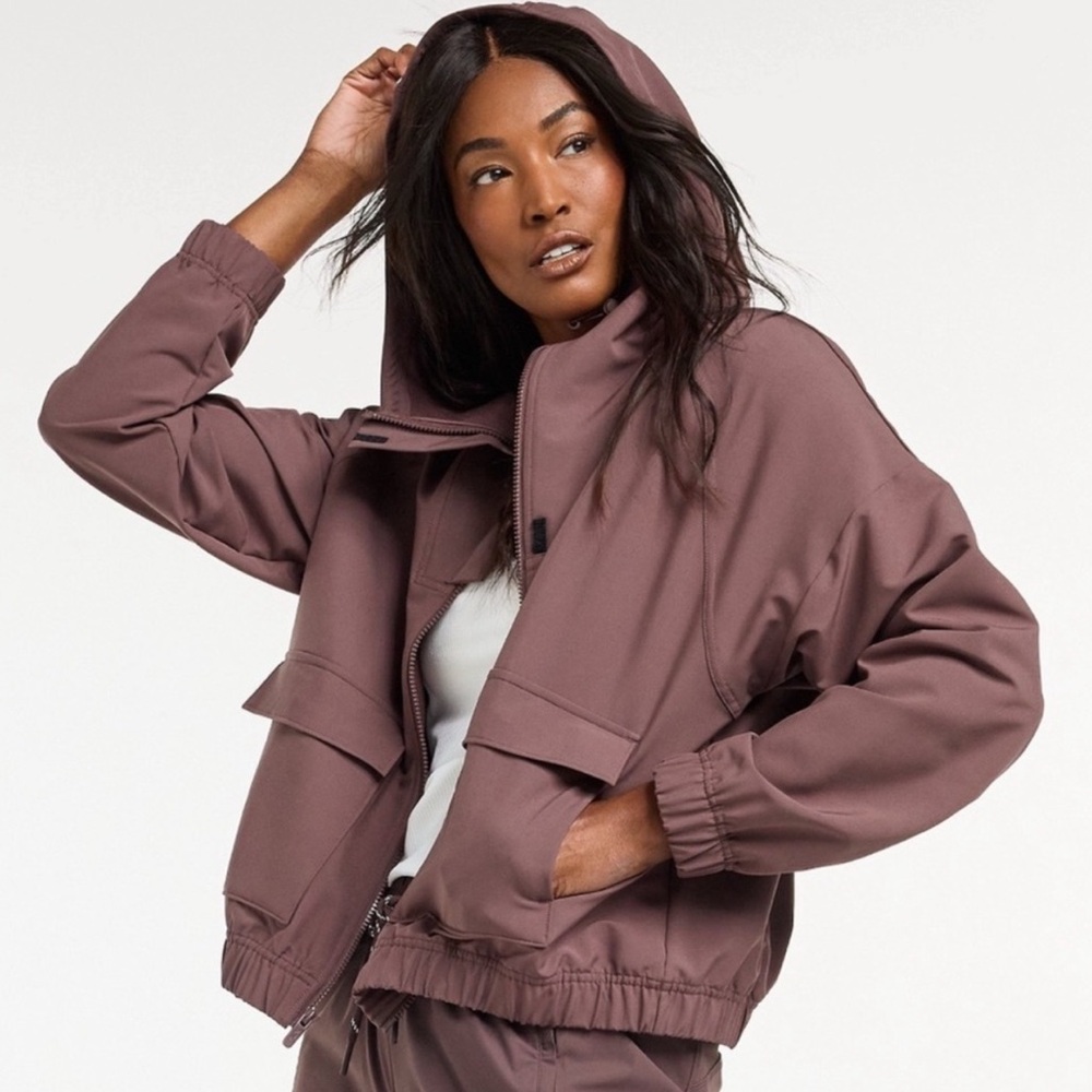 FLX Mauve Hooded Utility Jacket